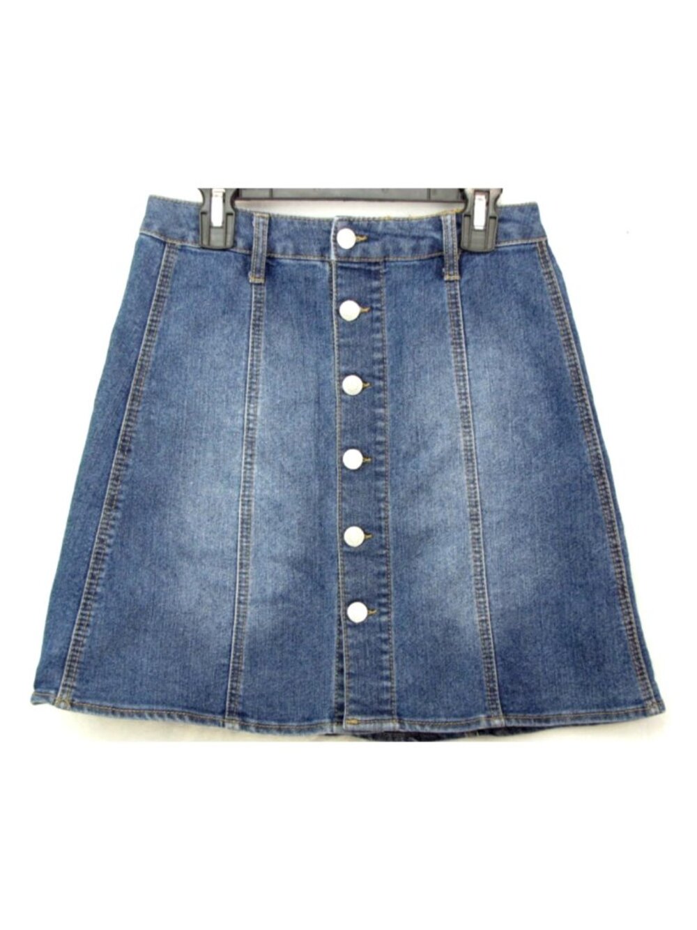 SALE! Flare Denim Jean Buttons Blue Short Mini Skirt